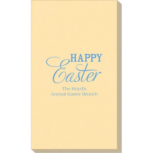 Happy Easter Linen Like Guest Towels
